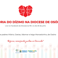 Live sobre “A história da Pastoral do Dízimo na Diocese de Osório”, nesta terça (30), marca o encerramento do Mês do Dízimo