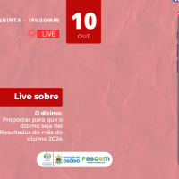 Pastoral do Dízimo promove Live no dia 10 de outubro